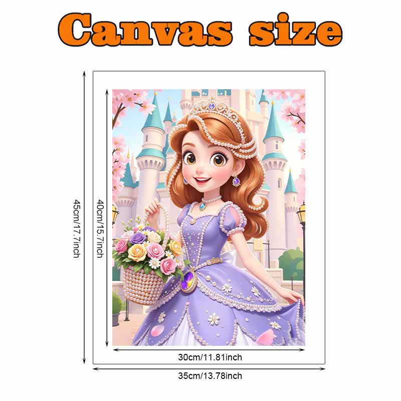 Disney Pearl Art Painting Home Wall Decor Princess Sofia Castle Art Crafts Handmade DIY Adult/Beginner Gift Creative Home Decor Frameless Canvas