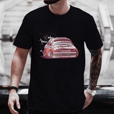 Men's Street T-shirt Car Motorsport Drifting Print Tops Tees Summer T Shirt Stylish Oversized Tee Shirt for Men Tshirt Clothing