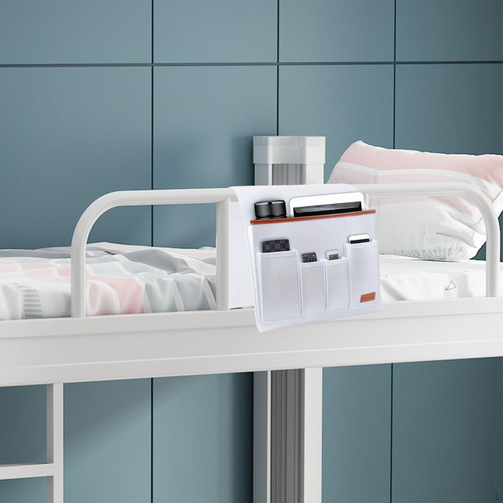 

Bedside Organiser Bed Storage Pocket Multipurpose Hanging Organizer Bag Sofa Armrest for Book білий