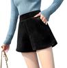Slow and Mellow Velvet Shorts with Elastic Korean and Beautiful Sizes Hot Half Loose Stylish Women's High-Waisted Waist, Style, Leg-Lengthening Legs,