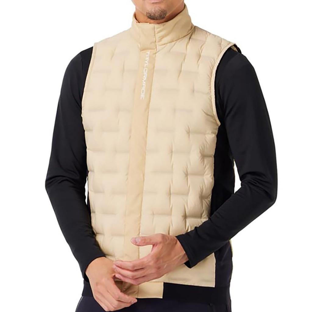 TaylorMade Men's Beige Down Vest, Size L, 2024FW UN329
