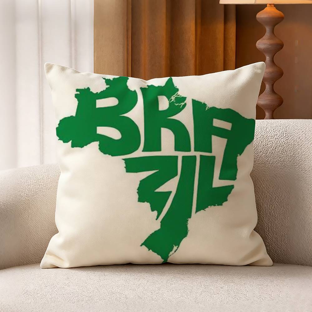 BBrazil FFlag Cotton Linen Square Pillow Covers Home Decor Gifts