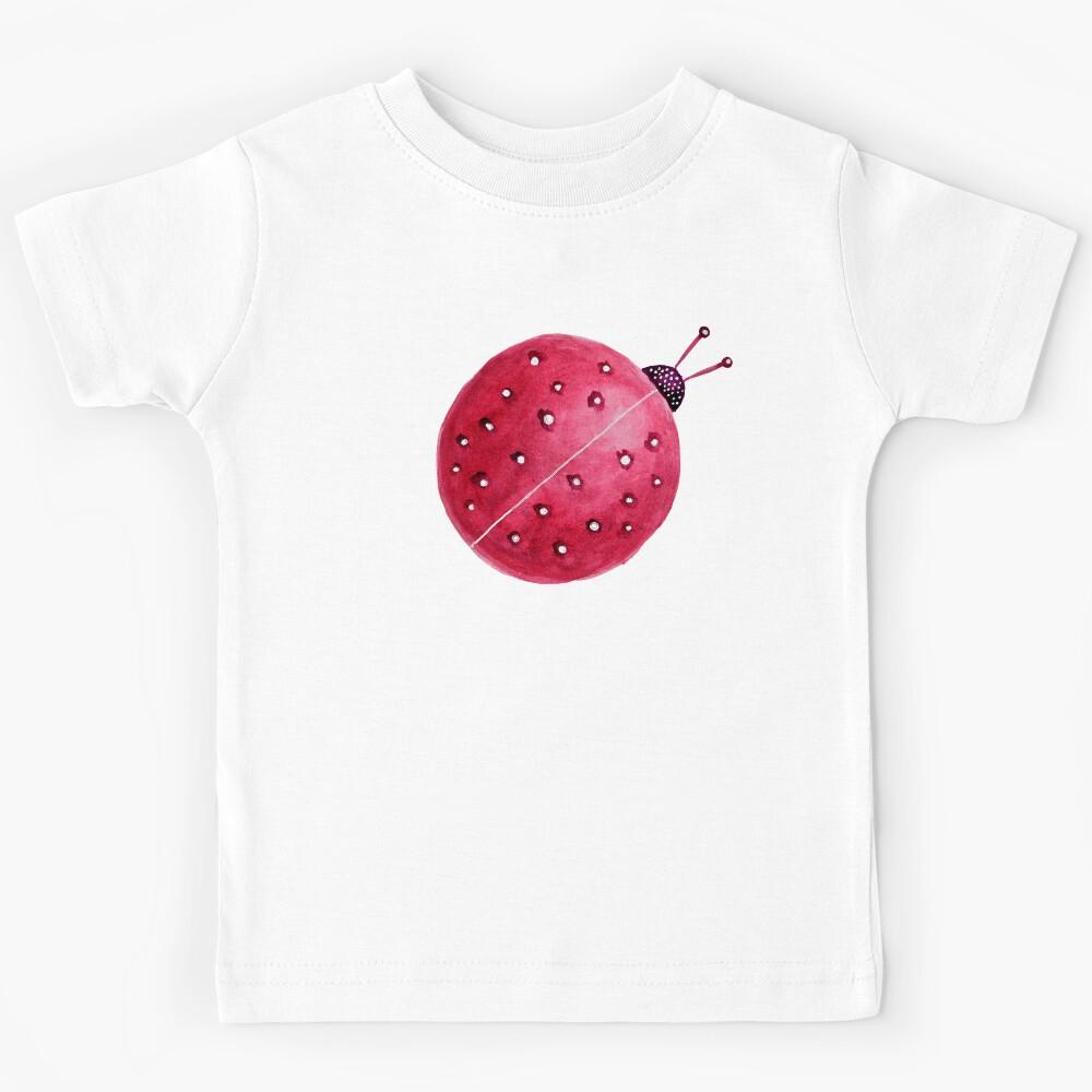 Pretty Spherical Abstract Watercolor Ladybug Kids T-Shirt 160