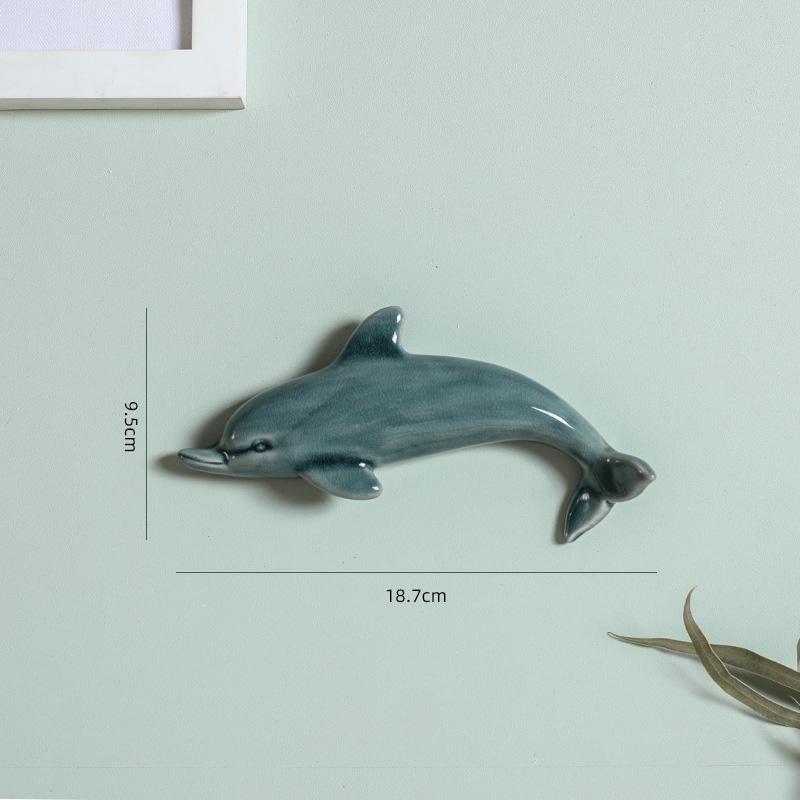 

Wall Decoration Ceramic Suspension 3D Dolphin Fish Color Ocean Background Wall Children s Baby Room Decoration Accessories