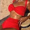 2022 European-American High Waist Split Swimsuit with Special Fabric