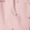 ZANZEA Women Short Sleeve Blouse and Midi Skirts Summer Two Piece Suit Sets