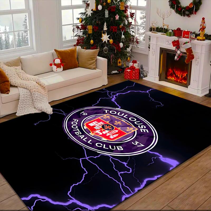 1PC Toul-ouse Football Rug Game Carpet, Floor Mat for Bedroom Living Room Entryway Rug, Home Decor Idea Gift for Christmas Birthday