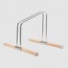 Stainless Steel Bike Floor Stand with Solid Wood Base, Freestanding Bicycle Wheel Parking Rack with Anti-Slip Caps for Road Bike Storage