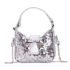 Bow Shoulder Glitter Bag Pu Material Chain Crossbody Bag For Girl Use Daily