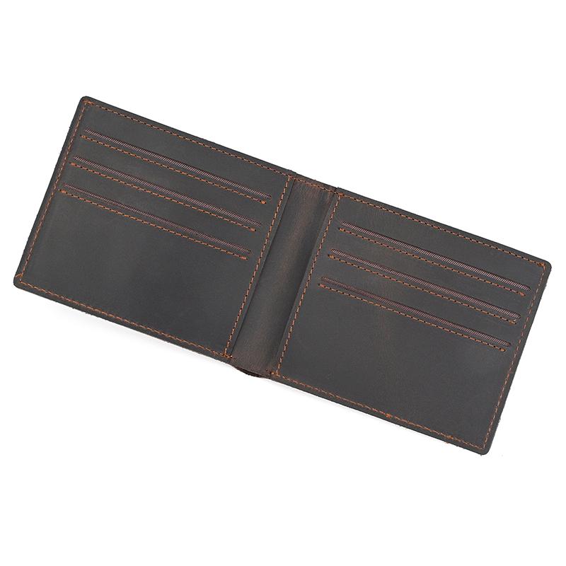 Crazy Horse Leather Men's Short Wallet Gift For Men Male Brand Designer Mans Coin Purse Retro Fashion Men Slim Card Purse Thick