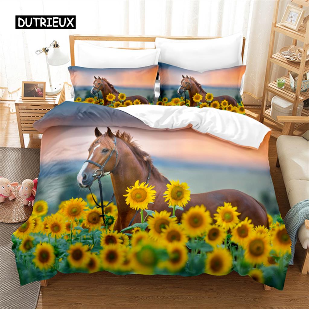 

Galloping Horse Bed Linen Package Comforter Cover Package 3d Bedding Digital Printing Bed Linen Queen Size Size Bed Linen Package Fashion Design EU single(135x200cm)