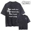 Men's Retro Cross Text Print Washed T-Shirt Summer Pure Cotton Casual Breathable Crew Neck Short Sleeve For Commute Fitness Top