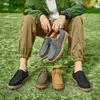 Men's Retro Lace-Up Leather Derby Shoes for Casual and Outdoor Activities