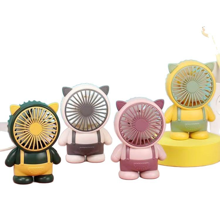 Portable Rechargeable Mini Fan with Three Speeds - Cartoon Design for Kids