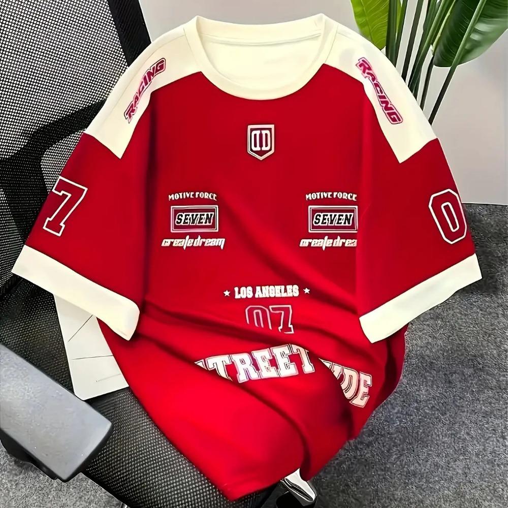 3D digital printed short-sleeved T-shirt, men's sportswear, Brooklyn racing football T-shirt,