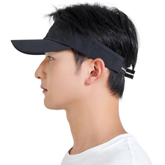 Men Summer Hat Empty Top Hollow Out Mesh Long Brim Sunscreen Anti-UV Face Protection Lightweight Tennis Jogging Peaked Cap