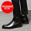 Botas Chelsea Masculinas Couro Genuíno Sapatos para Casamento Novas Botas de Cano Curto Formais de Negócios Mocassins Sapatos com Aumento de Altura 6CM