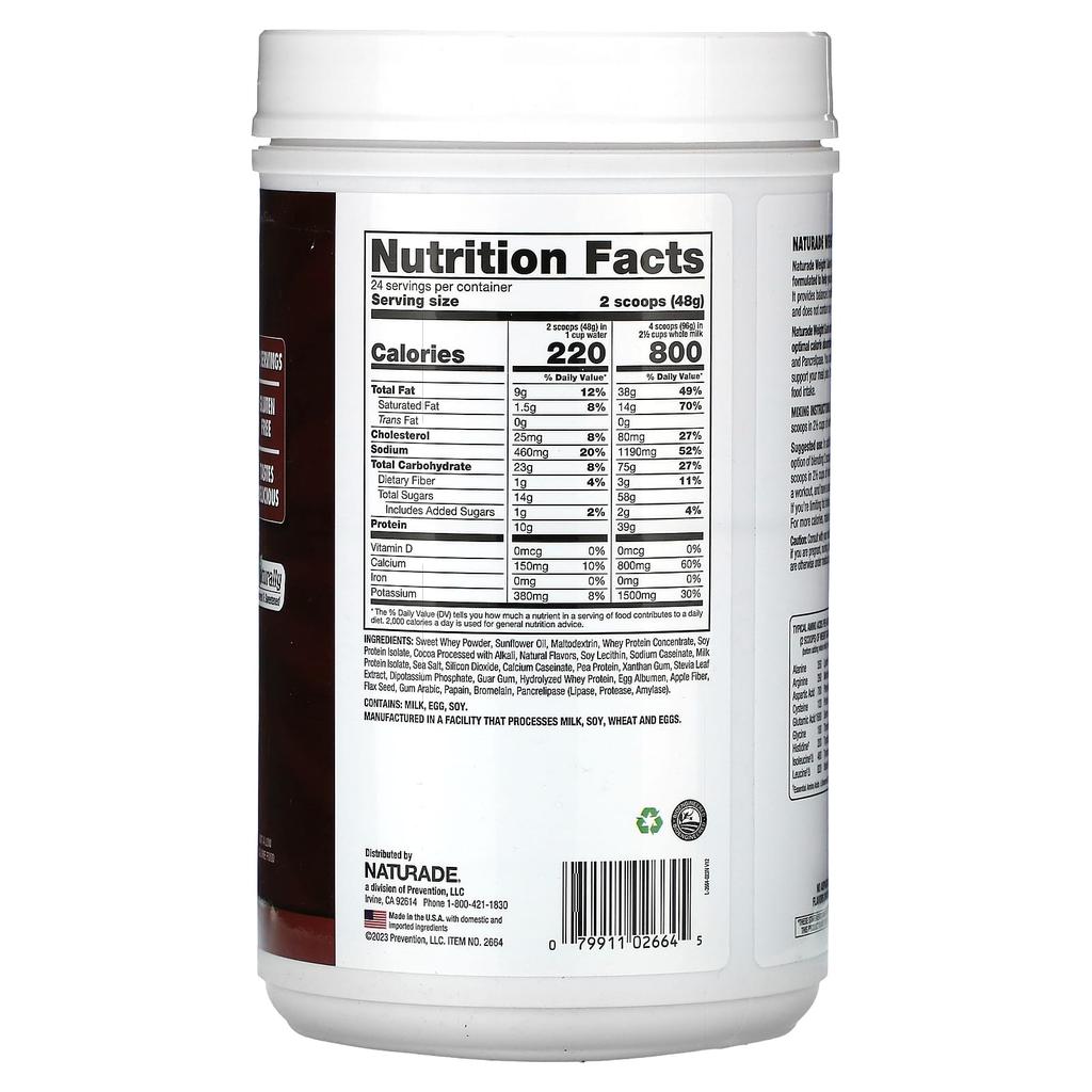 Weight Gain, Chocolate Flavor, 1.2Kg(2.5Lb)