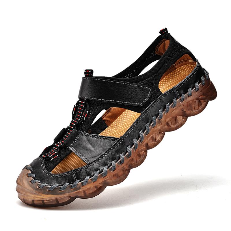 2024 Leather men's shoes summer new large fashion casual sports sandals Fashion outdoor beach men's walking shoes38-46