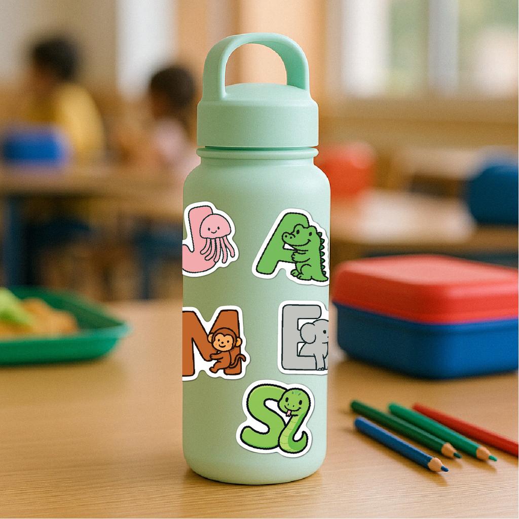 Animal Letter Stickers 52 Stationery Creative Water Cups Personalized Toys Matching Children's Spelling Letter Stickers