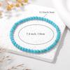 4/6/8mm Natural Blue Turquoises Beads Bracelet Smooth Round Beaded Bracelets with Card for Women Men Elastic Bracelet Bangle
