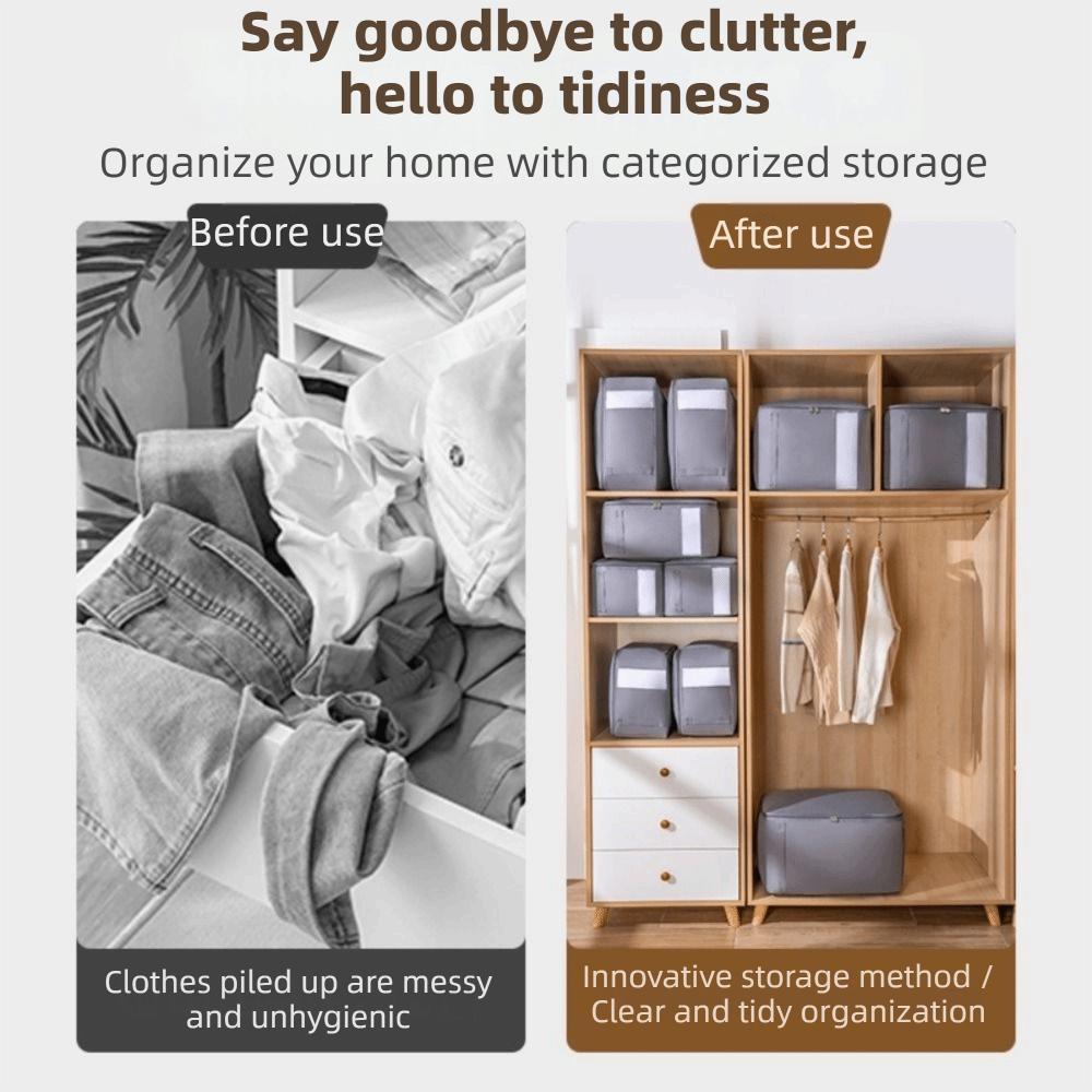 Oxford Cloth Cotton Quilt Storage Bag Visible Luggage Storage Bag Clothes Moving Bag Wardrobe