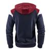 Herren S Color Block Kapuzenpullover mit Reißverschluss Lässiger Langarm