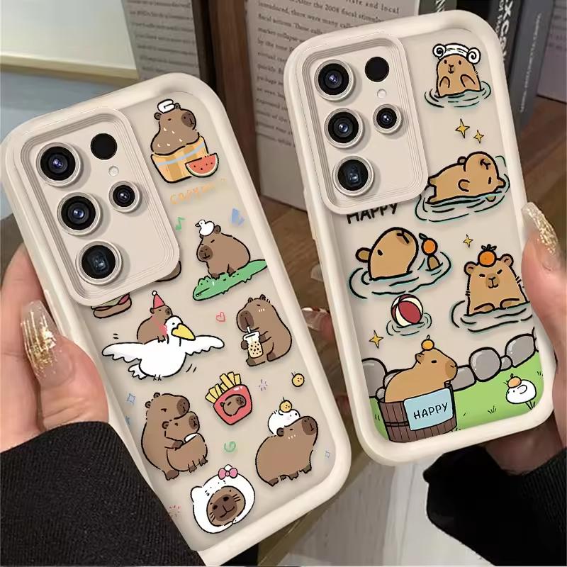 Urocza Impreza Kapibar Dla Etui Samsung Galaxy S24 S23 S22 S21 Ultra Fe A55 A54 A53 A52 A35 A25 A15 A14 5G Telefon Pokrowiec Y2k