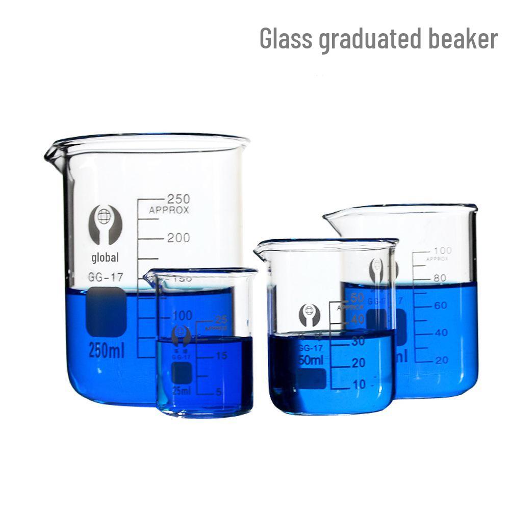 High-Temperature Resistant Graduated Glass Beaker, 5ml-2000ml, for Chemical Laboratory Use 5ml Glass Beaker