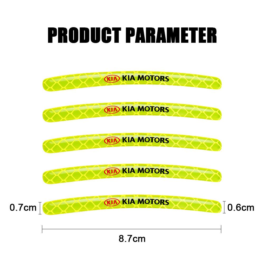 5/10/20pcs Reflective Car Wheel Rim Stickers Tape Strips Auto Decoration For KIA Rio Ceed Sportage Cerato Sorento Picanto Optima kdtn80