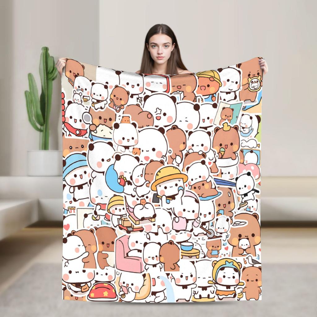 bubu dudu love Flannel Blanket Adults Child  Super Soft Throw Blanket Winter Outdoor Bedspread Sofa Bed Cover