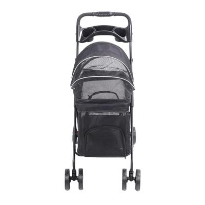 Cochecito para Mascotas Plegado de un Clic Cochecito para Gatos 4 Ruedas Carro para Perros con Parasoles y Portavasos para Viaje Negro