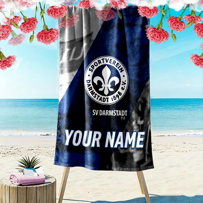 Custom Name SV Darmstadt 98 Print Beach Towel, Large Soft Quick Dry Towel for Beach Camping Swimming