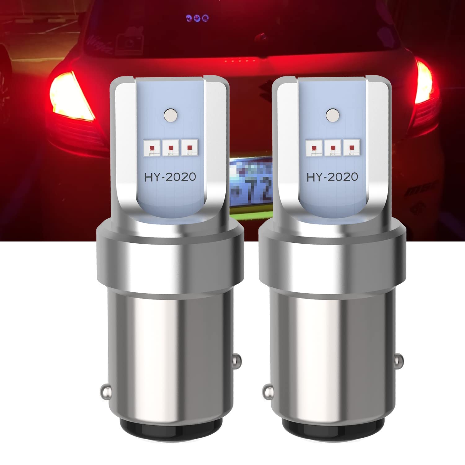 

YOBIS S25 Double Bulb LED Bulb, Red Tail Lamp/Brake Lamp, 6 Row CSP2020 LED S25 double ball красный