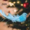 Glitter Feather Bird Ornament Sparkling Design with Clip Cute For Home Christmas Tree Decoration Festive Charm for Lightweight Plastic