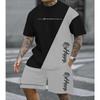 Moda Estiva Casual Set da Uomo T-shirt Stampata 3D + Pantaloncini Set Due Pezzi Top Comodo e Traspirante T-shirt Abbigliamento da Uomo