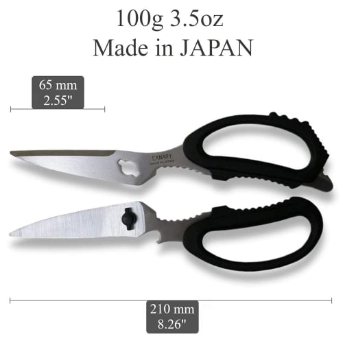 CANARY Hasegawa Cutlery Kitchen Scissors, Black, EL-210