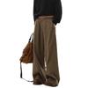 Men's Retro Wide Leg Cargo Pants - American Style, Brown, Loose Fit, for Spring, Autumn, and Winter.