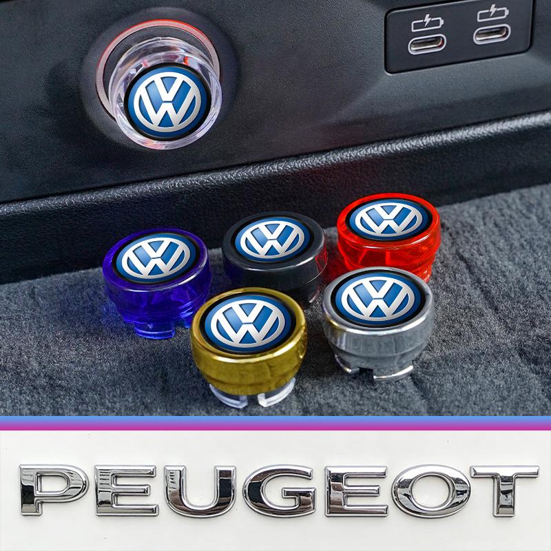 Car Logo Cigarette Lighter Dust Cap Plug Protective Cover Valve cap For VW Golf Amarok T5 Phaeton Teramont ID3 Tiguan T-Cross