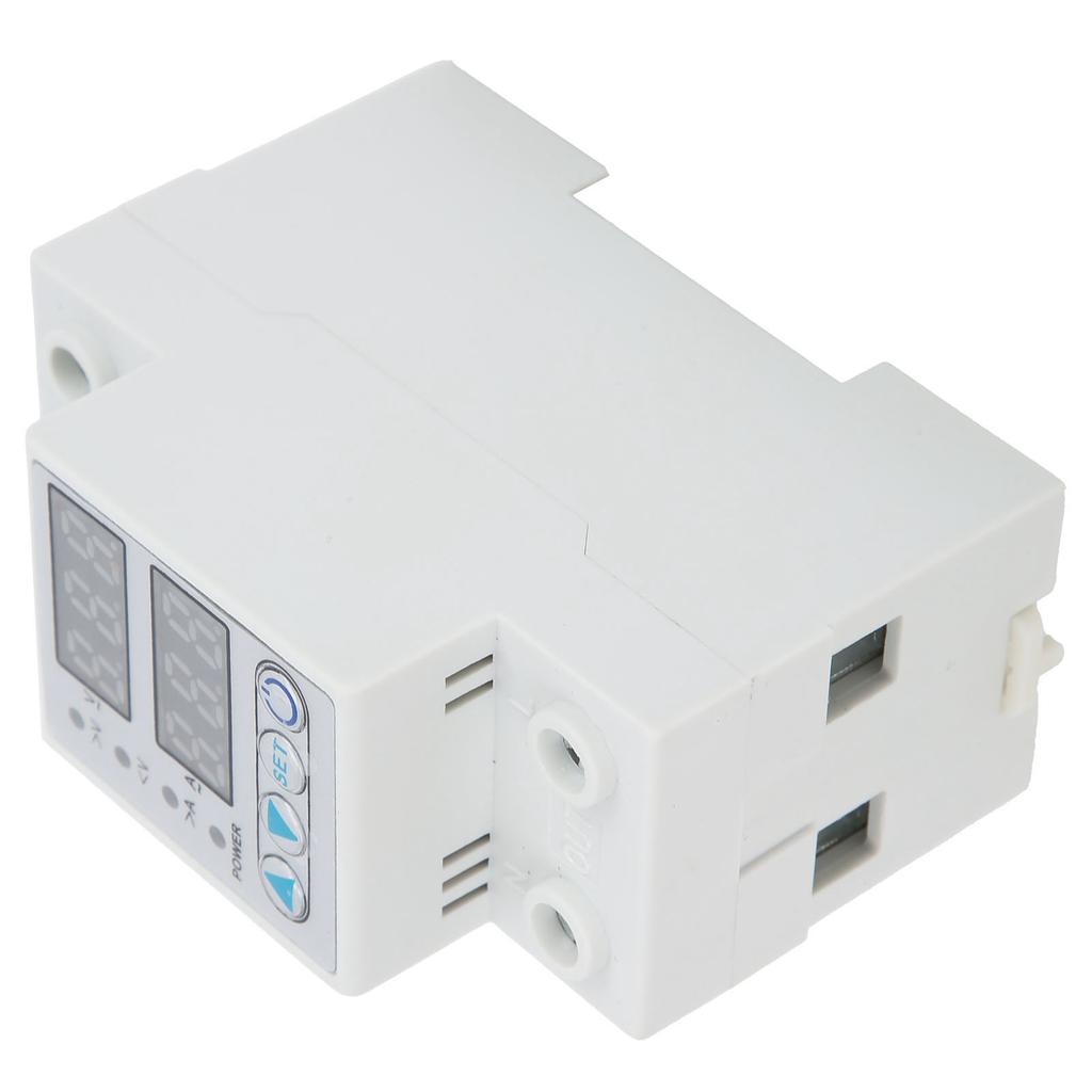 Protetor de sobretensão e subtensão LED ajustável protetor de corrente de auto-reinicialização AC 220V