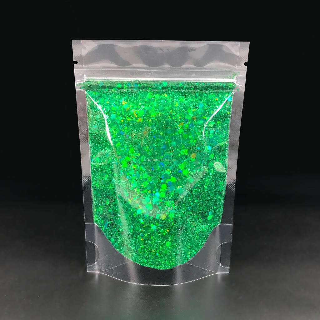 Bulk Christmas Decoration Polyester Glitter Snow Shape Chunky Glitter