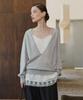 SIYAZU Sikn2202 Soft Wool Deep V-Neck Knit_Light Gray