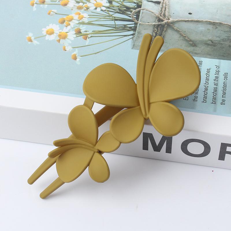 Frosted Double Butterfly Duckbill Hair Clip for Elegant Updo