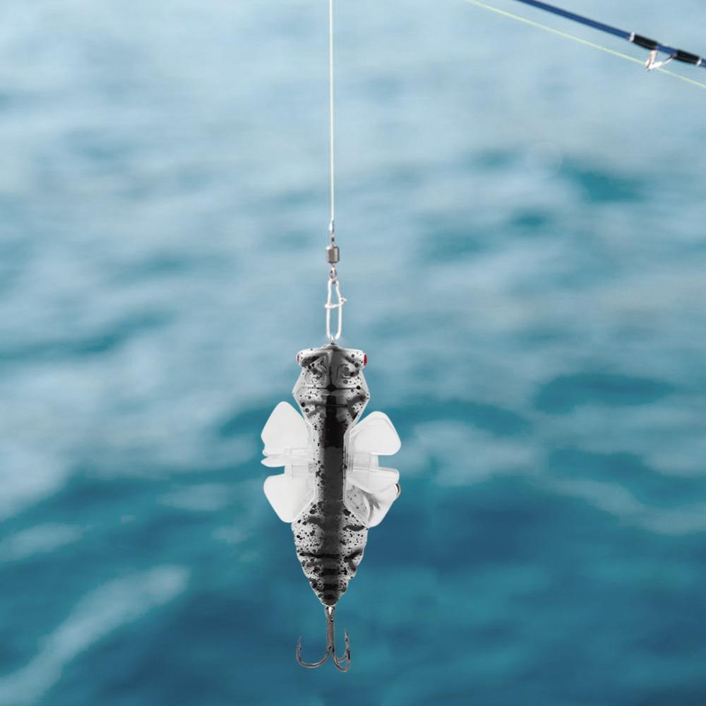 2PCS with RTreble Hook Cicada Fish Catcher 7.5cm Length Artificial Fishing Lure  Lake Fishing