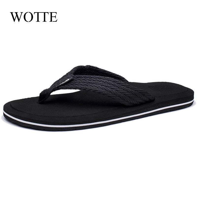 Fashion WOTTE Flip Flops Men Indoor And Outdoor Men's Slippers Summer Flip Flops Men's Slippers Fashion Beach Casual Shoes Slippers Men