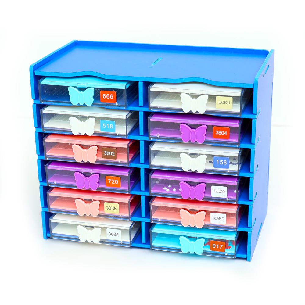 Colorful DIY Diamond Painting Storage Box & Phone Holder with Drill Plate