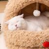 Winter Cozy Insulated Pet House Quilted Fluffy Bed for Cats Christmas Pet Gift Warmth Scented Plush Dogs House Large Capacity