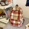 Women Plaid Backpack Campus Student Schoolbag Travel Backpack