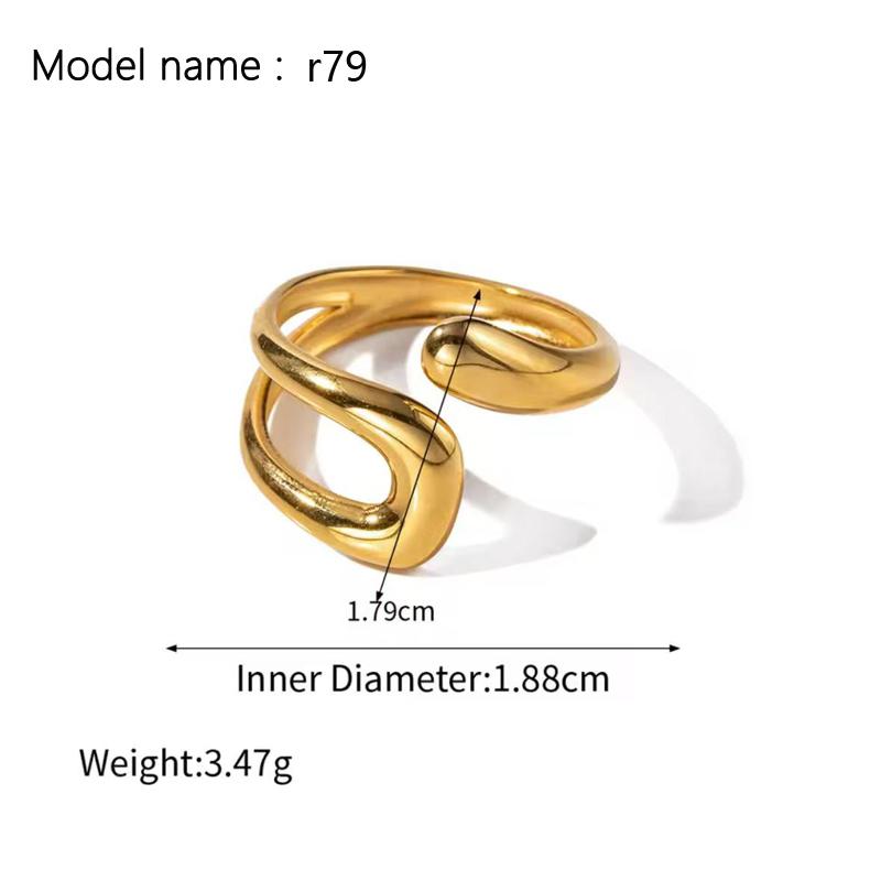 2026 Vintage Hollow Zircon Rings For Women Metal Gold Color Trend Luxury Snake Shape Vintage Trendy Stainless Steel Ring Jewelry