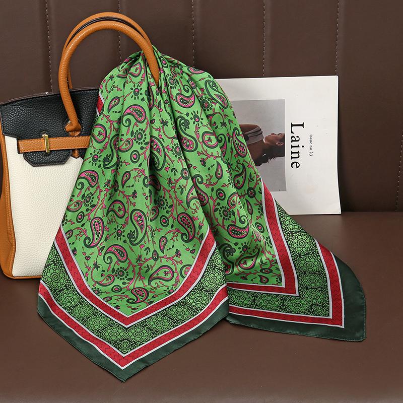 Fashion Print Silk Hairbands Scarf Women  Spring New Elagant Floral Bandana Neck Kerchief Head Bands Foulard Female Scarfs